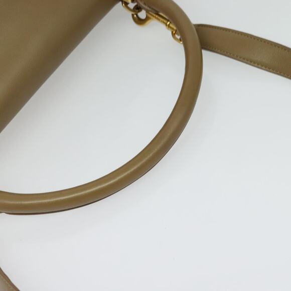 CELINE Trapeze Hand Bag Leather Beige Gold - Picture 7 of 13